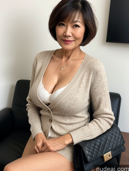 related ai porn images free for Milf Perfect Boobs Perfect Body Beautiful 70s Chinese Casual Blouse Sweater Secretary Professor Stylish Cleavage Detailed Short Hair Jacket Partially Nude