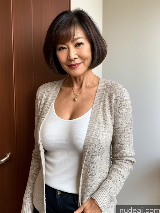 related ai porn images free for Milf Perfect Boobs Perfect Body Beautiful 70s Chinese Casual Blouse Sweater Secretary Professor Stylish Cleavage Detailed Short Hair Jacket Partially Nude