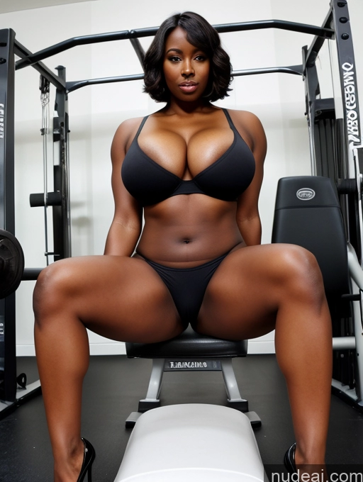 related ai porn images free for Huge Boobs Dark Skin One Partially Nude Front View Panties Black Hair Gym Thong 30s Bobcut Black Spreading Legs High Heels Woman