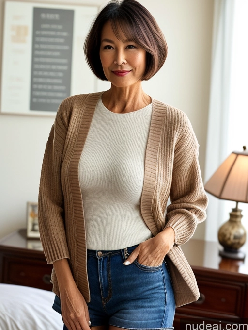 related ai porn images free for Milf Perfect Boobs Perfect Body Beautiful 70s Chinese Casual Blouse Sweater Secretary Professor Stylish Detailed Short Hair Jacket Partially Nude Bedroom