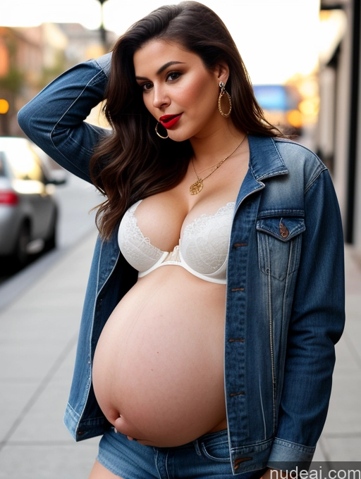 related ai porn images free for Model Perfect Boobs Lipstick Big Ass Thick Long Hair Pregnant Sad Brunette White Front View Eating Casual Jacket Jeans Cleavage Jewelry Dark Lighting Detailed Bra 18