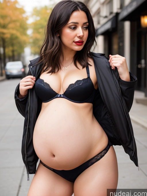 related ai porn images free for Model Perfect Boobs Lipstick Big Ass Thick Long Hair Pregnant Brunette White Front View Casual Jacket Jeans Cleavage Dark Lighting Detailed Bra 18 Belly Inflation, Cuminflation, Overeating
