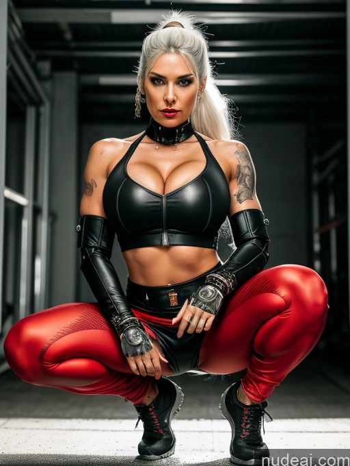 related ai porn images free for Cyborg Small Tits Perfect Body 30s Ponytail Squatting Crop Top Devil Cleavage Hell Serious White Hair