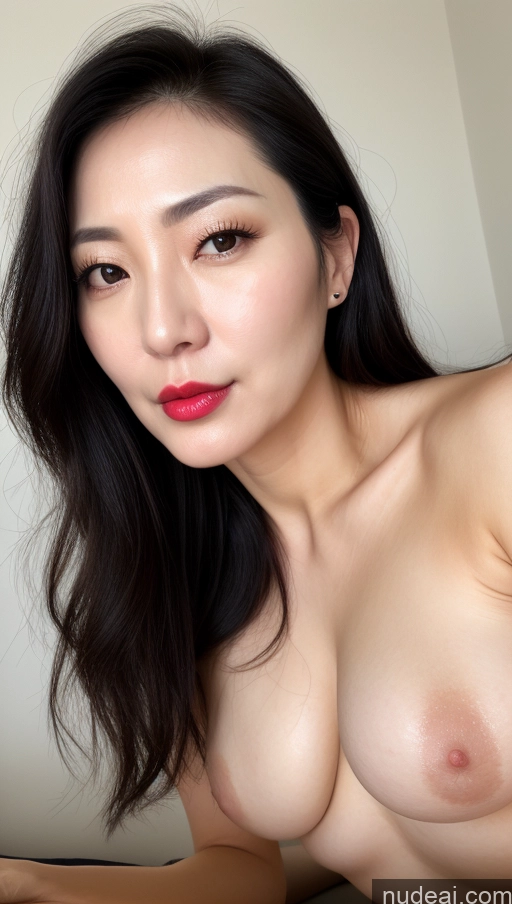 related ai porn images free for Woman One Perfect Boobs Beautiful Lipstick Fairer Skin 40s Korean Black Hair Slicked Close-up View