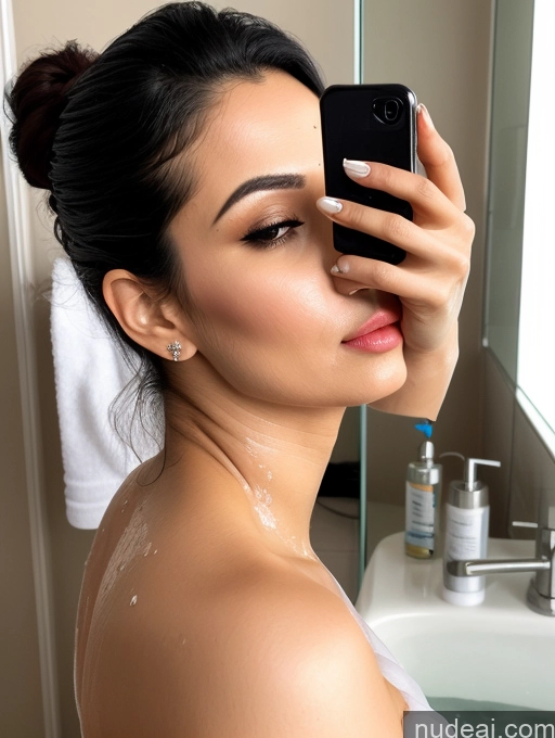 related ai porn images free for One Perfect Boobs Fairer Skin 20s Happy Seductive Pouting Lips Black Hair Indian Mirror Selfie Bathroom Side View Bathing Sari Detailed Cyborg