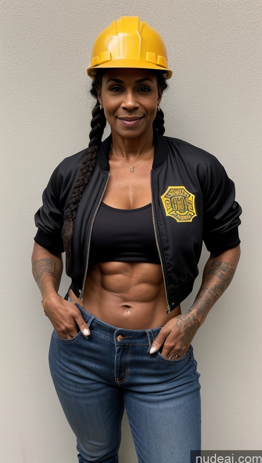 related ai porn images free for Muscular Abs Dark Skin Pubic Hair Milf Hat Thick Big Hips Braided Black Hair Jeans Tattoos 60s Bomber Front View Construction Worker