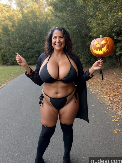 related ai porn images free for One Busty Huge Boobs Thick Tanned Skin Laughing Front View Microkini Thong Indian 70s Halloween Witch Firefighter