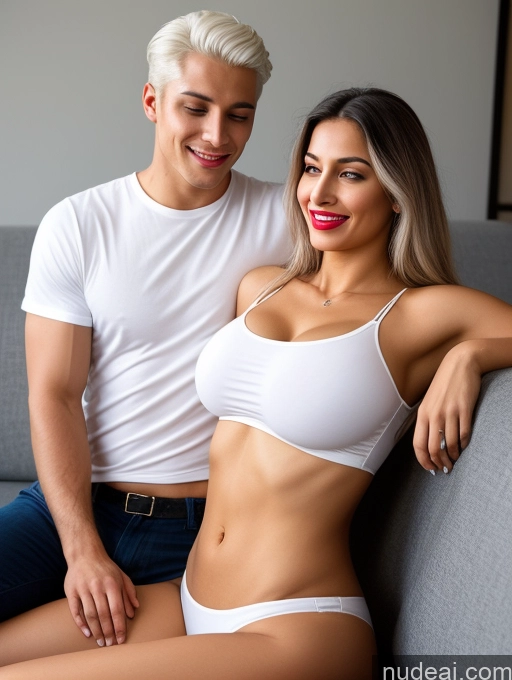 related ai porn images free for Big Ass Long Hair 20s Happy Orgasm Seductive White Hair Straight Woman + Man Several Perfect Boobs Beautiful Lipstick Abs Perfect Body Indian Couch Front View Plank Shirt