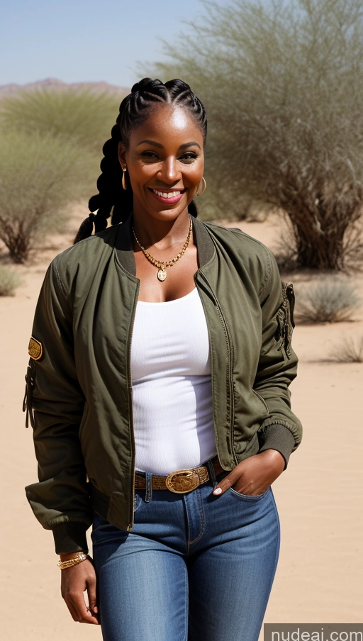 related ai porn images free for Muscular Abs Dark Skin Milf Thick Big Hips Braided Black Hair Jeans Tattoos Bomber Front View Lumberjack Western Traditional Military 70s Happy Oasis African