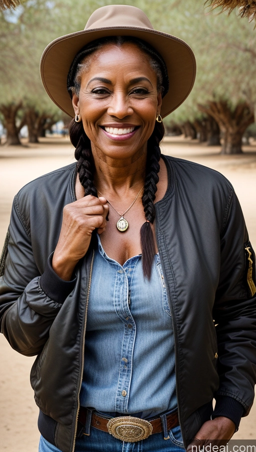 related ai porn images free for Muscular Abs Dark Skin Milf Thick Big Hips Braided Black Hair Jeans Tattoos Bomber Front View Lumberjack Western Traditional Military 70s Happy Oasis Black Hat