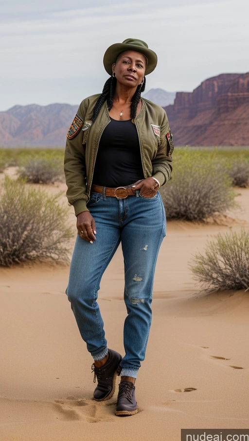 related ai porn images free for Muscular Abs Dark Skin Milf Thick Big Hips Braided Black Hair Jeans Tattoos Bomber Front View Lumberjack Western Traditional Military Oasis Black Hat 60s
