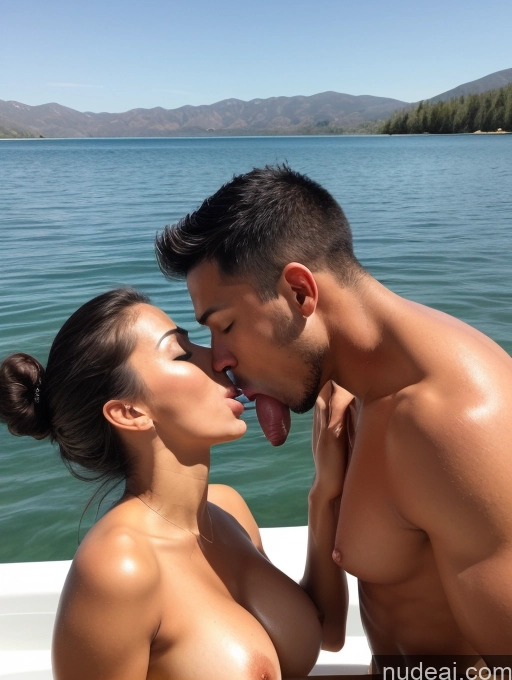 related ai porn images free for Tanned Skin 20s Brunette Asian Nude Bright Lighting Perfect Boobs Beautiful Two Front View Lake Seductive Sexy Face Hair Bun Woman + Man Blowjob