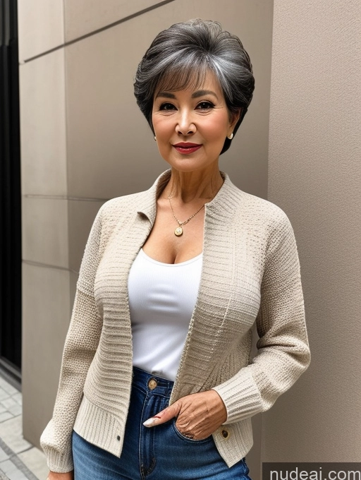related ai porn images free for Milf Perfect Boobs Beautiful 70s Pixie Chinese Blouse Casual Jacket Professor Stylish Sweater Cleavage Detailed Sexy Face