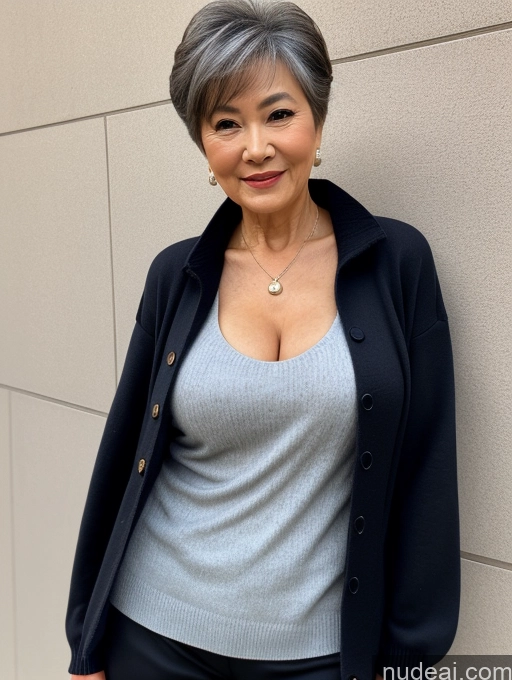 related ai porn images free for Milf Perfect Boobs Beautiful 70s Pixie Chinese Blouse Casual Jacket Professor Stylish Sweater Cleavage Detailed Sexy Face