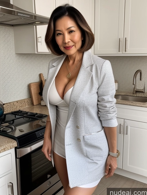 related ai porn images free for Milf Two Busty Perfect Boobs Beautiful Perfect Body 70s Bobcut Chinese Kitchen Bra Doctor Jacket Lab Coat Stylish Suit Cleavage Detailed Sexy Face