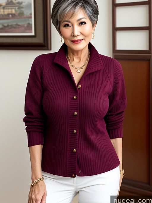 related ai porn images free for Milf Perfect Boobs Beautiful 70s Pixie Chinese Blouse Casual Jacket Professor Stylish Sweater Cleavage Detailed Sexy Face