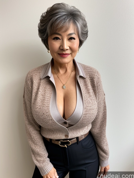 related ai porn images free for Milf Perfect Boobs Beautiful 70s Pixie Chinese Blouse Casual Jacket Professor Stylish Sweater Cleavage Detailed Sexy Face