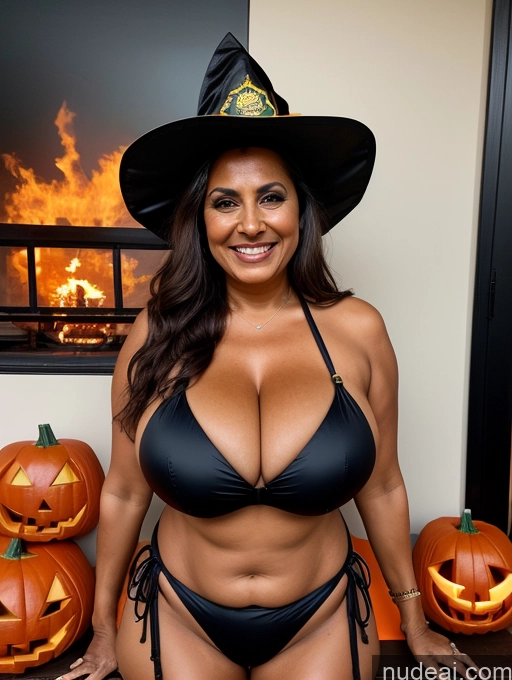 related ai porn images free for One Busty Huge Boobs Thick Tanned Skin Laughing Front View Microkini Thong 70s Indian Halloween Witch Firefighter