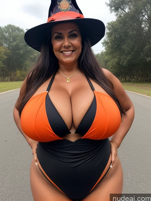 related ai porn images free for One Busty Huge Boobs Thick Tanned Skin Laughing Front View Microkini Thong 70s Indian Halloween Witch Firefighter