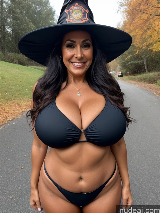 related ai porn images free for One Busty Huge Boobs Thick Tanned Skin Laughing Front View Microkini Thong 70s Latina Halloween Witch Firefighter