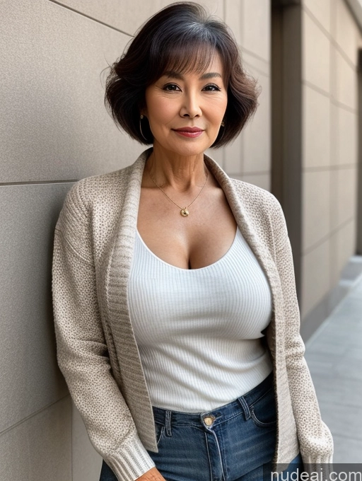 related ai porn images free for Milf Perfect Boobs Beautiful 70s Pixie Chinese Blouse Casual Jacket Professor Stylish Sweater Cleavage Detailed Sexy Face