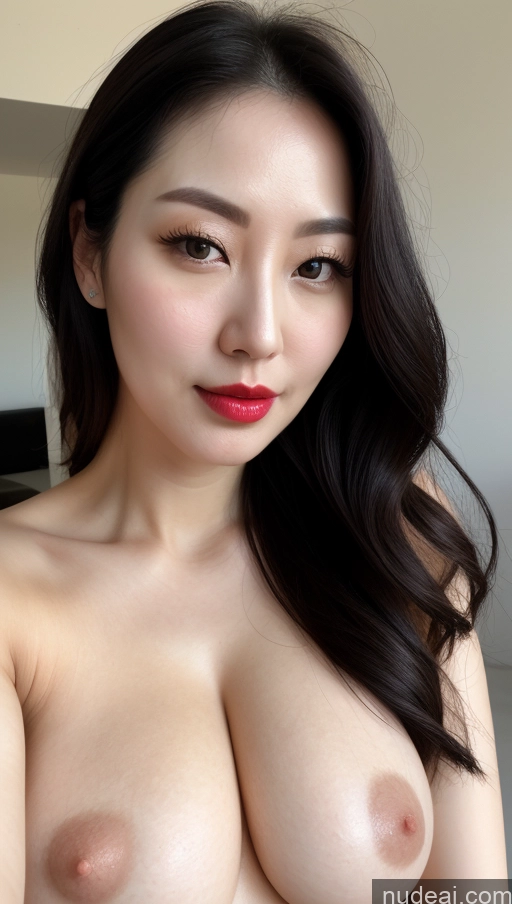 related ai porn images free for One Busty Beautiful Fairer Skin 30s Black Hair Close-up View Model Lipstick Slicked Korean