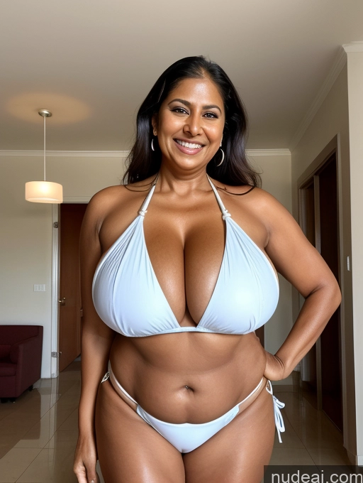 related ai porn images free for One Busty Huge Boobs Thick Tanned Skin Indian Laughing Front View Microkini Thong 60s Maid