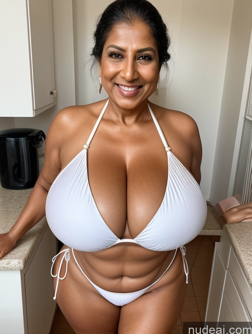 related ai porn images free for One Busty Huge Boobs Thick Tanned Skin Indian Laughing Front View Microkini Thong 60s Maid
