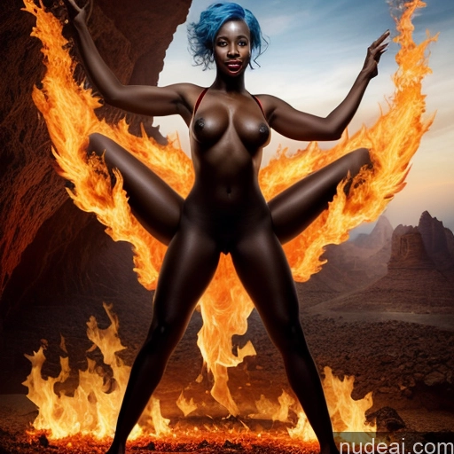 related ai porn images free for Athlete Perfect Body 30s Happy Sexy Face Blue Hair Straight Hell Straddling Devil African