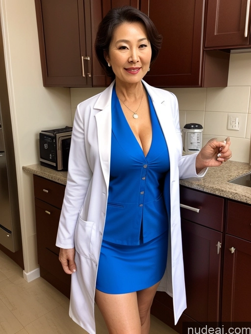 related ai porn images free for Milf Two Busty Perfect Boobs Beautiful Perfect Body 70s Bobcut Chinese Kitchen Bra Doctor Jacket Lab Coat Stylish Suit Cleavage Detailed Sexy Face