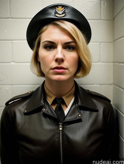 related ai porn images free for Pubic Hair Fairer Skin Military Vintage Pilot Leather German Blonde Short Hair Prison Gloves Serious Angry Woman Detailed Dark Lighting Jewelry Hat Cleavage