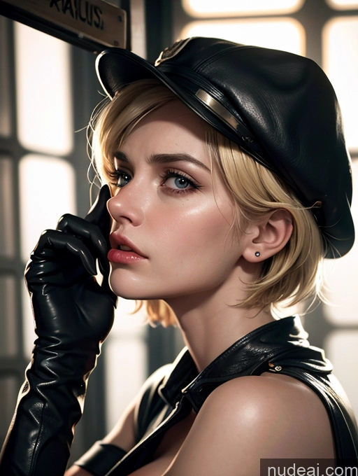 related ai porn images free for Pubic Hair Fairer Skin Military Vintage Pilot Leather German Blonde Short Hair Prison Gloves Serious Angry Woman Detailed Dark Lighting Jewelry Hat Cleavage