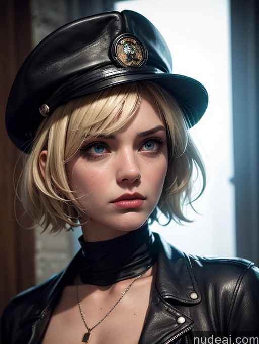 related ai porn images free for Pubic Hair Fairer Skin Military Vintage Pilot Leather German Blonde Short Hair Prison Gloves Serious Angry Woman Detailed Dark Lighting Jewelry Hat Cleavage