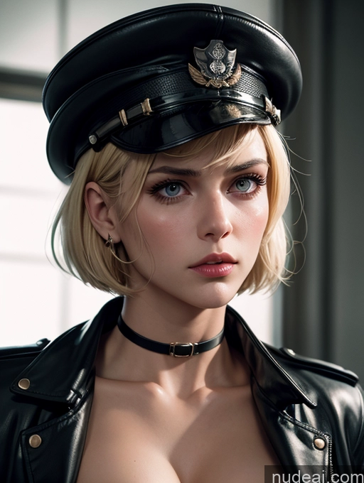 related ai porn images free for Pubic Hair Fairer Skin Military Vintage Pilot Leather German Blonde Short Hair Prison Gloves Serious Angry Woman Detailed Dark Lighting Jewelry Hat Cleavage