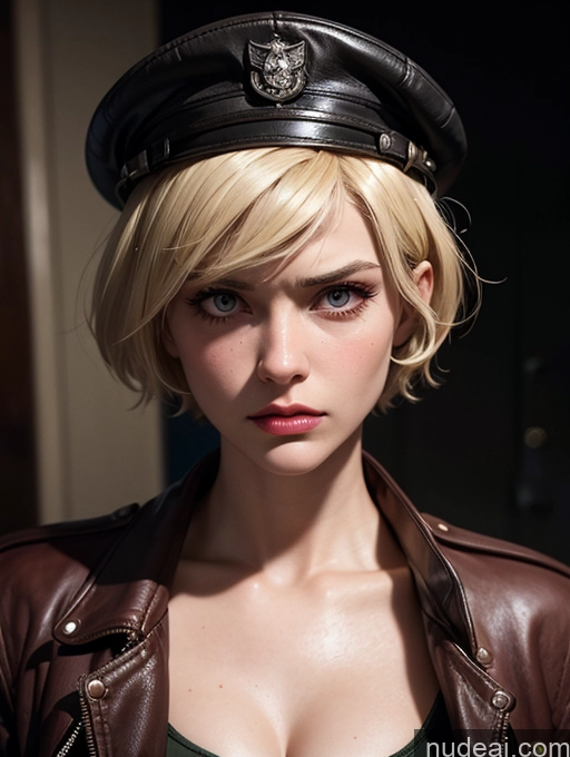 related ai porn images free for Pubic Hair Fairer Skin Military Vintage Pilot Leather German Blonde Short Hair Prison Gloves Serious Angry Woman Detailed Dark Lighting Jewelry Hat Cleavage