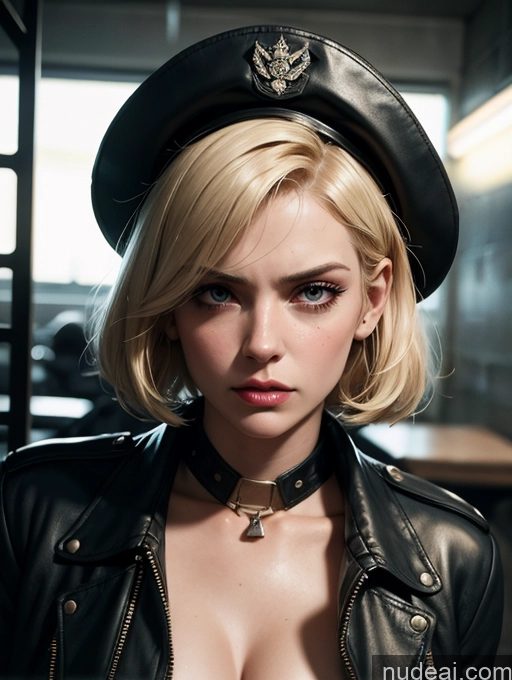 related ai porn images free for Pubic Hair Fairer Skin Military Vintage Pilot Leather German Blonde Short Hair Prison Gloves Serious Angry Woman Detailed Dark Lighting Jewelry Hat Cleavage