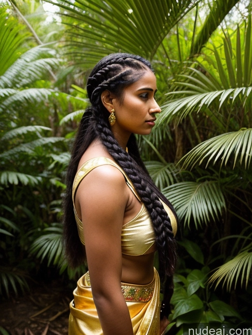related ai porn images free for Sorority Huge Boobs 18 Serious Black Hair Braided Indian Jungle Sari Gold Jewelry Bright Lighting Side View