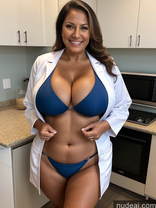 related ai porn images free for One Busty Huge Boobs Thick Tanned Skin Laughing Front View Microkini Thong Brazilian 70s Lab Coat Professor