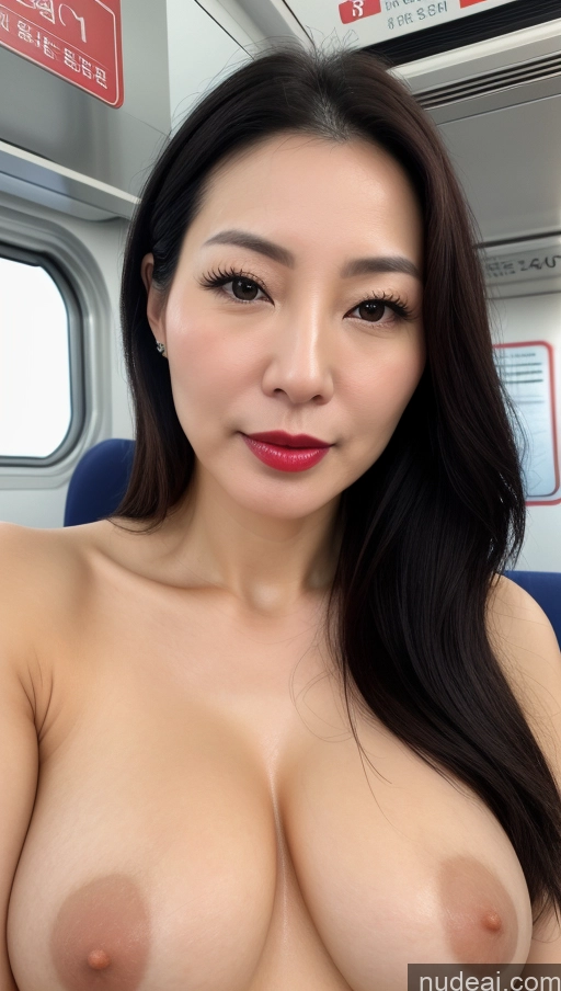 related ai porn images free for Woman One Perfect Boobs Beautiful Lipstick Fairer Skin 40s Black Hair Korean Close-up View Detailed Train