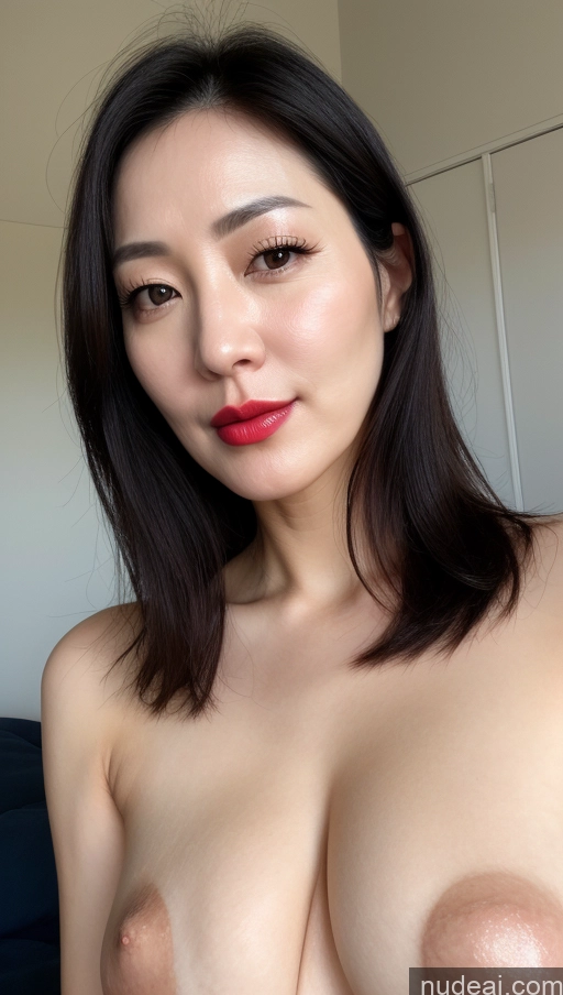 related ai porn images free for Woman One Perfect Boobs Beautiful Lipstick Fairer Skin 40s Korean Close-up View Black Hair