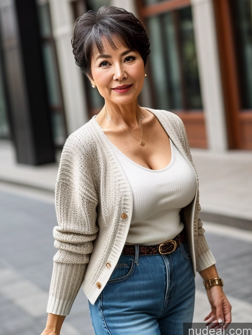 related ai porn images free for Milf Perfect Boobs Beautiful 70s Pixie Chinese Blouse Casual Jacket Professor Stylish Sweater Cleavage Detailed Sexy Face