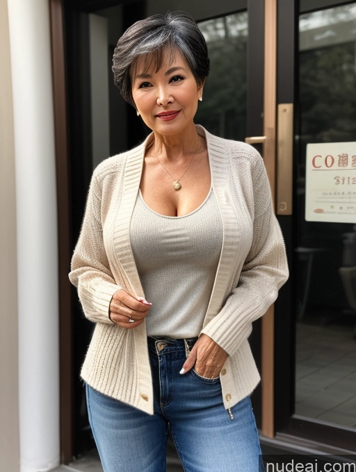related ai porn images free for Milf Perfect Boobs Beautiful 70s Pixie Chinese Blouse Casual Jacket Professor Stylish Sweater Cleavage Detailed Sexy Face