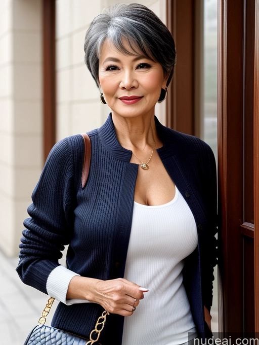 related ai porn images free for Milf Perfect Boobs Beautiful 70s Pixie Chinese Blouse Casual Jacket Professor Stylish Sweater Cleavage Detailed Sexy Face