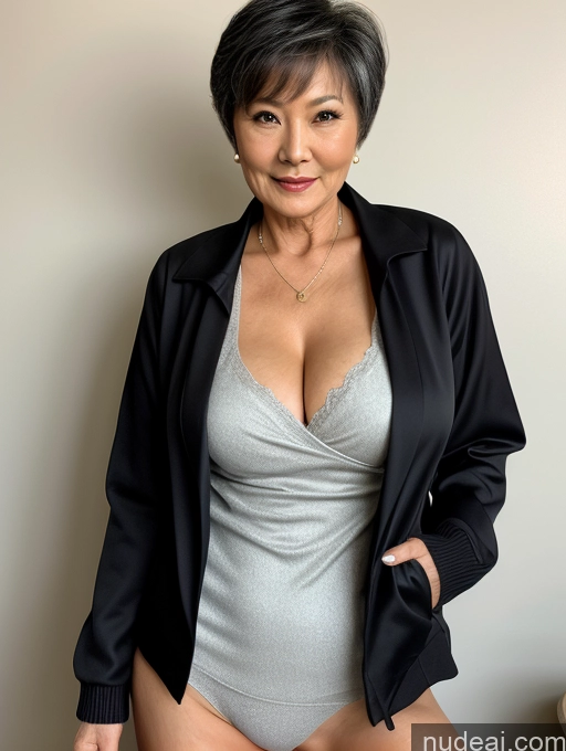 related ai porn images free for Milf Perfect Boobs Beautiful 70s Pixie Chinese Blouse Casual Jacket Professor Stylish Sweater Cleavage Detailed Sexy Face Dark Lighting Partially Nude