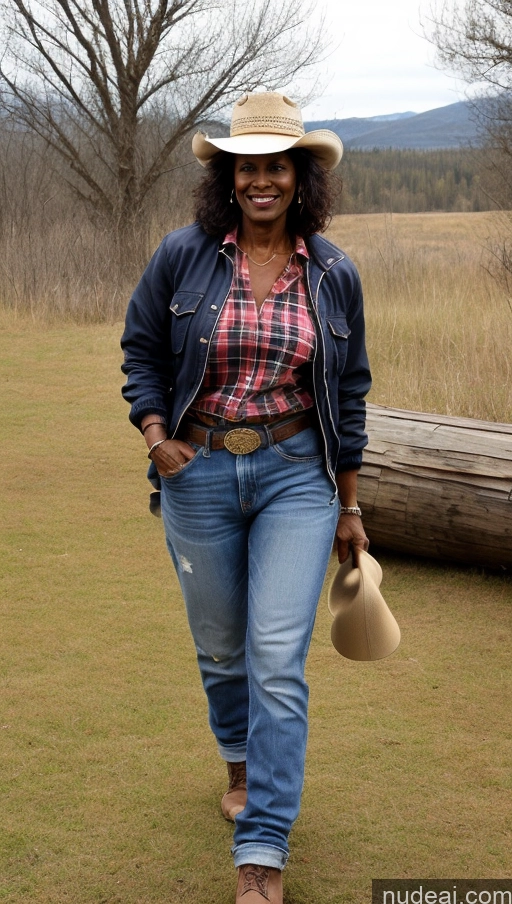 related ai porn images free for Milf Muscular Abs Perfect Body Thick Dark Skin Hat Western Shirt Jeans Bomber Lumberjack Messy 50s