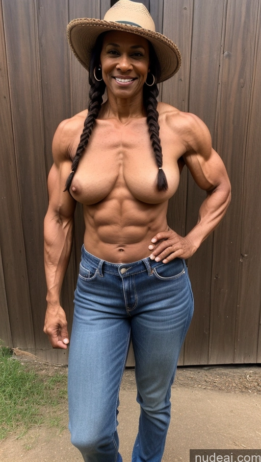 related ai porn images free for Milf Muscular Abs Perfect Body Thick Dark Skin Hat Western Shirt Jeans Bomber Lumberjack 50s Braided Nude Pubic Hair