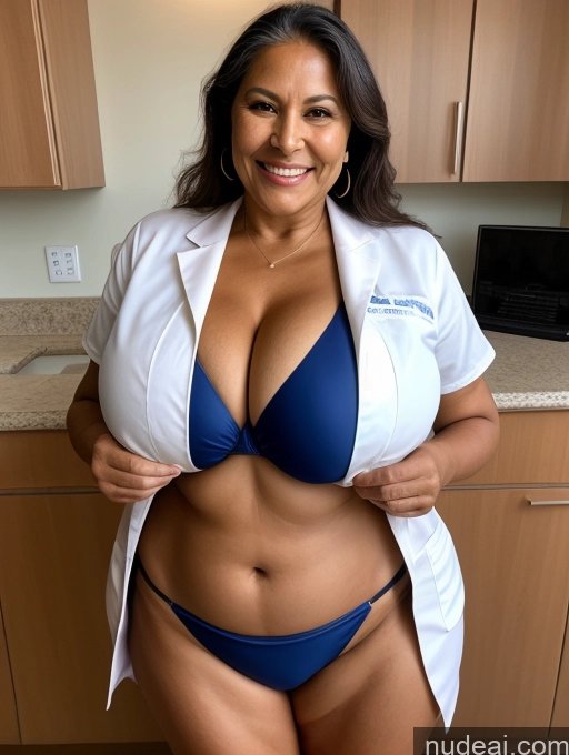 related ai porn images free for One Busty Huge Boobs Thick Tanned Skin Laughing Front View Microkini Thong Brazilian 70s Lab Coat Professor