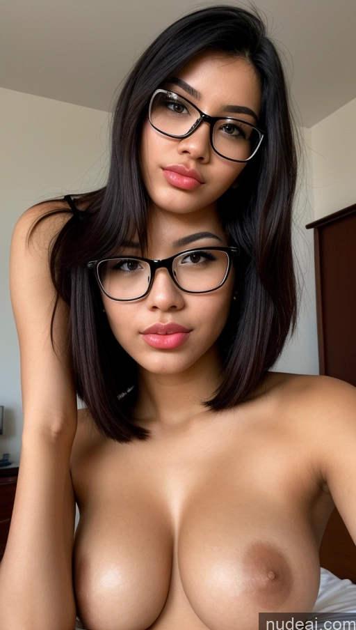 related ai porn images free for Woman Perfect Boobs Glasses Perfect Body 18 Black Hair Bedroom Front View Nude Spreading Legs Indonesian Pouting Lips Sexy Face Bobcut
