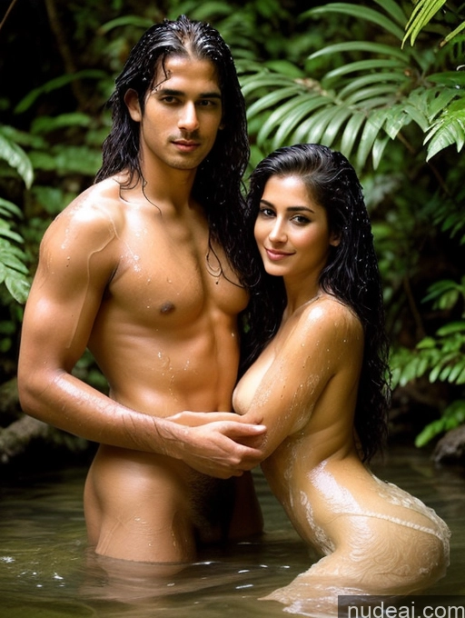 related ai porn images free for Indian Long Hair Black Hair 20s Beautiful Sexy Face Soft + Warm Nude Small Tits Traditional Perfect Boobs Perfect Body Small Ass Front View Woman + Man Bathing Jungle