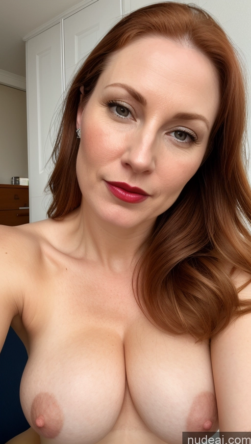 related ai porn images free for Woman One Busty Beautiful Lipstick Fairer Skin 40s Ginger White Close-up View